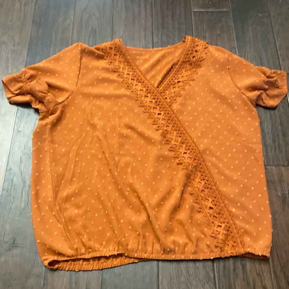 2XL blouse burnt orange color